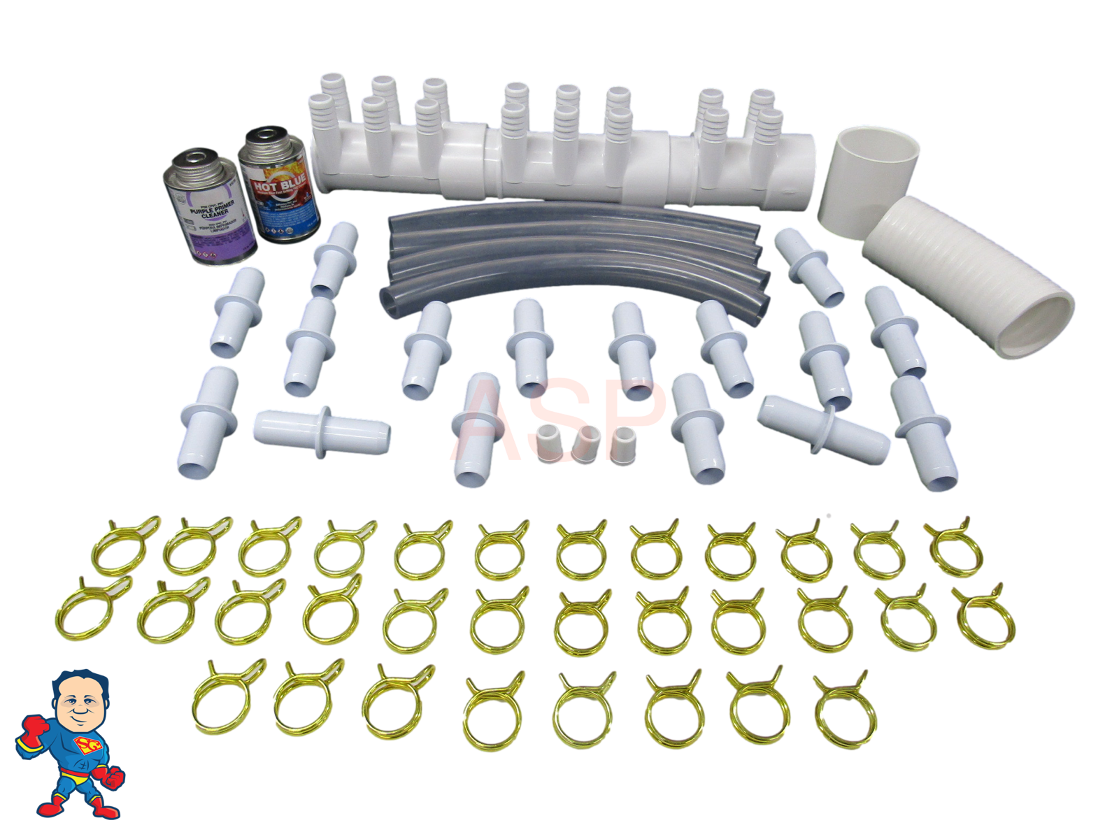 Manifold Hot Tub Spa Part 16 3/4" Outlets Glue and Coupler Kit Info Video