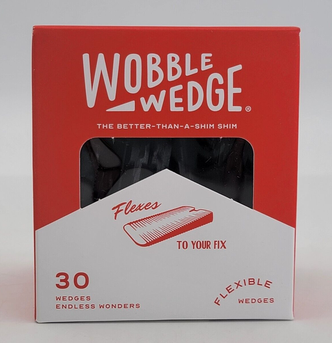(30 Pack) Wobble Wedge Tapered Black Flexible Soft Multi-Use Wedge Stabilizer