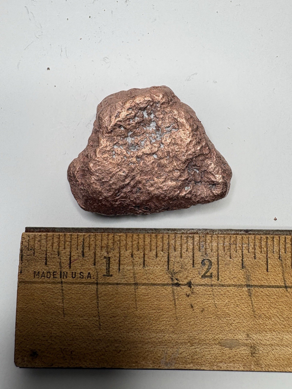 Pure Native Michigan Solid Copper Nugget Specimen Keweenaw Peninsula Mineral