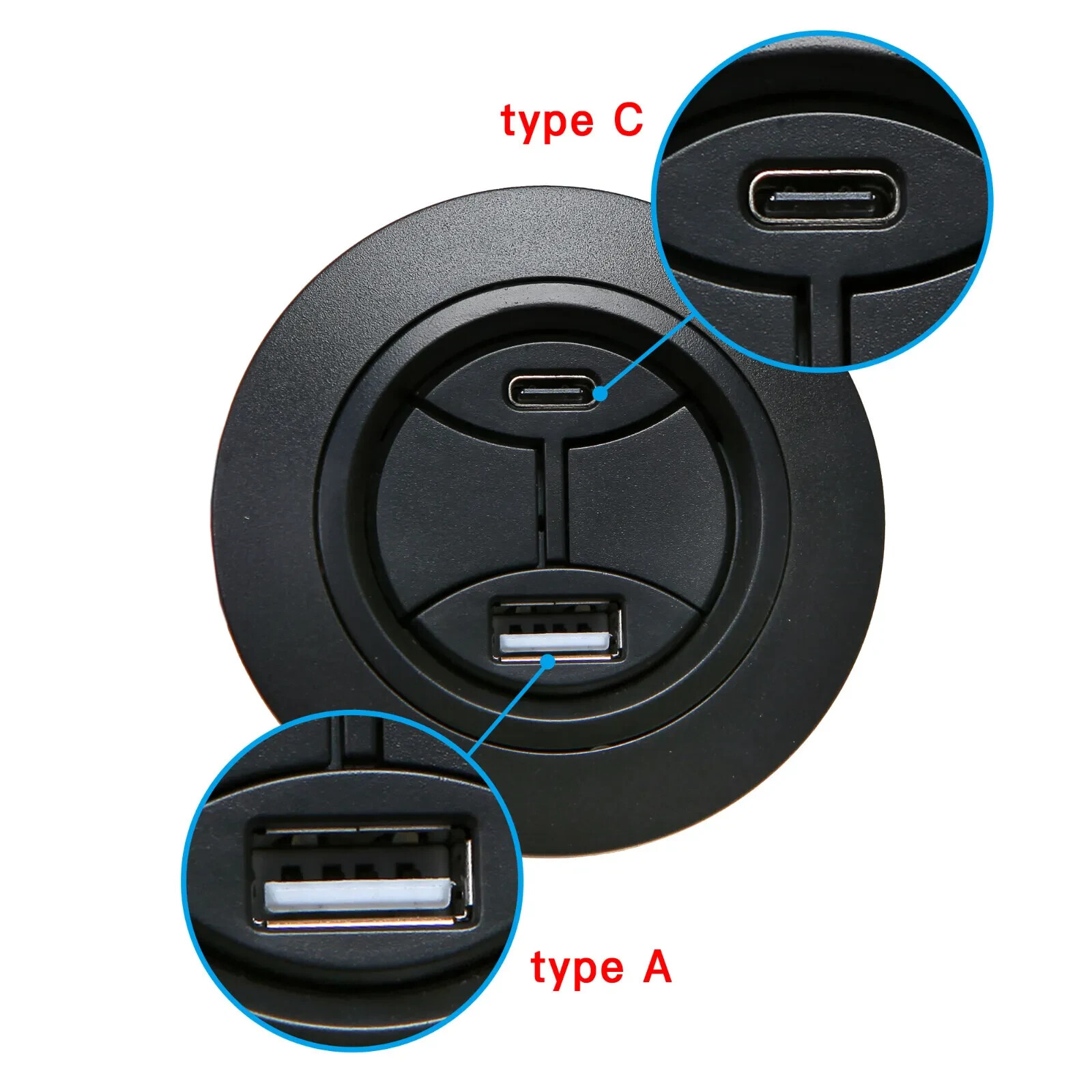 Power Recliner 5 Pin Round Switch Control with USB Type A C Port and Backlight