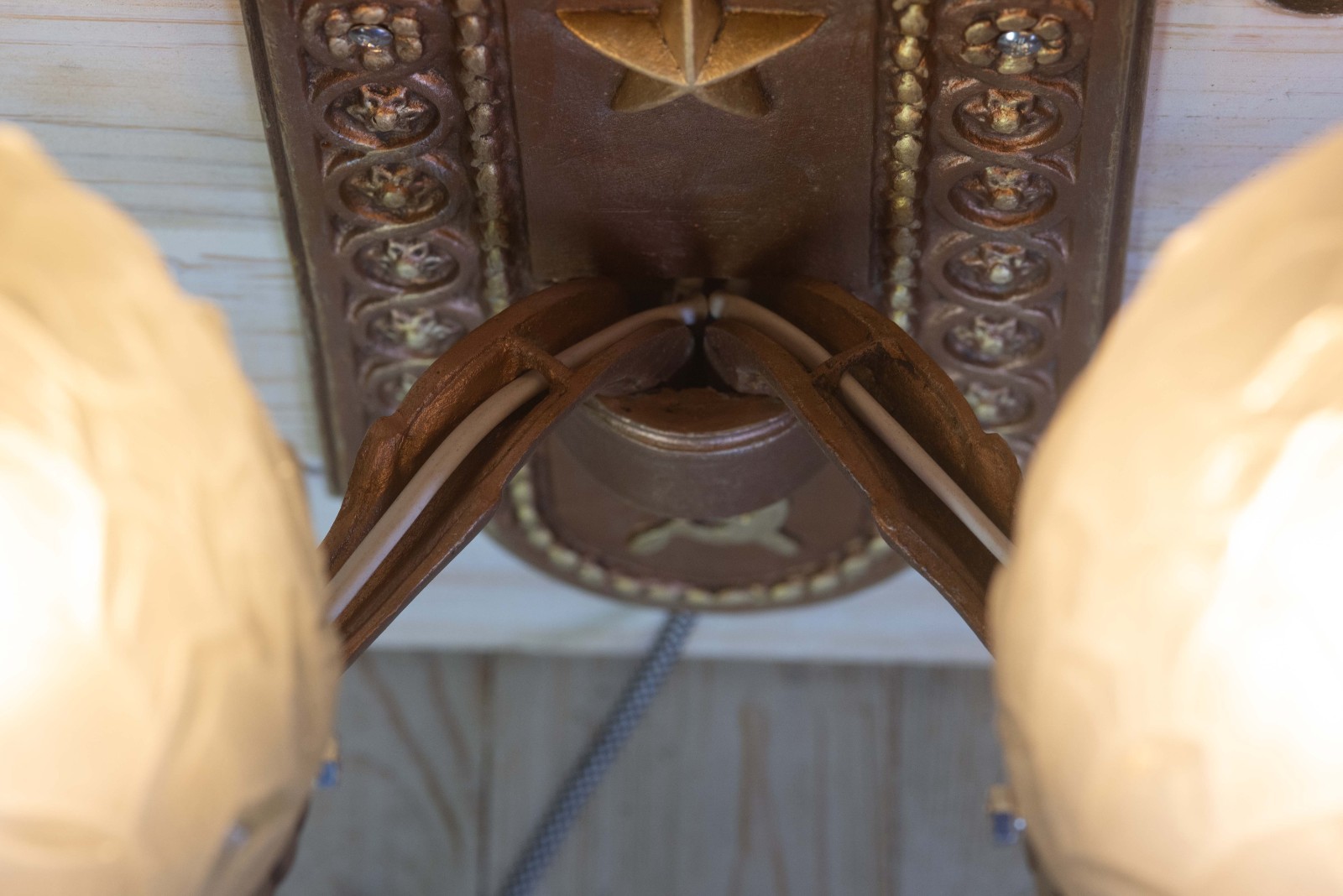 Vintage Soviet Wall Sconce Stalinist Empire Style with 2 Bulbs E26/E27