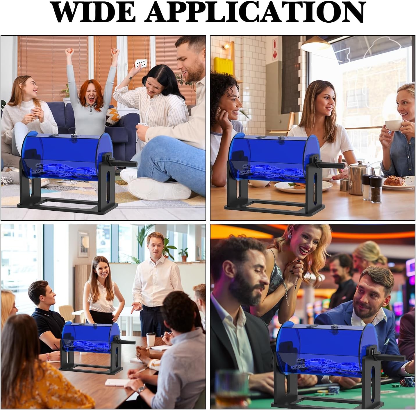 Raffle Ticket Spinner Raffle Drum: Acrylic Rotating Lottery Box with Handle ...