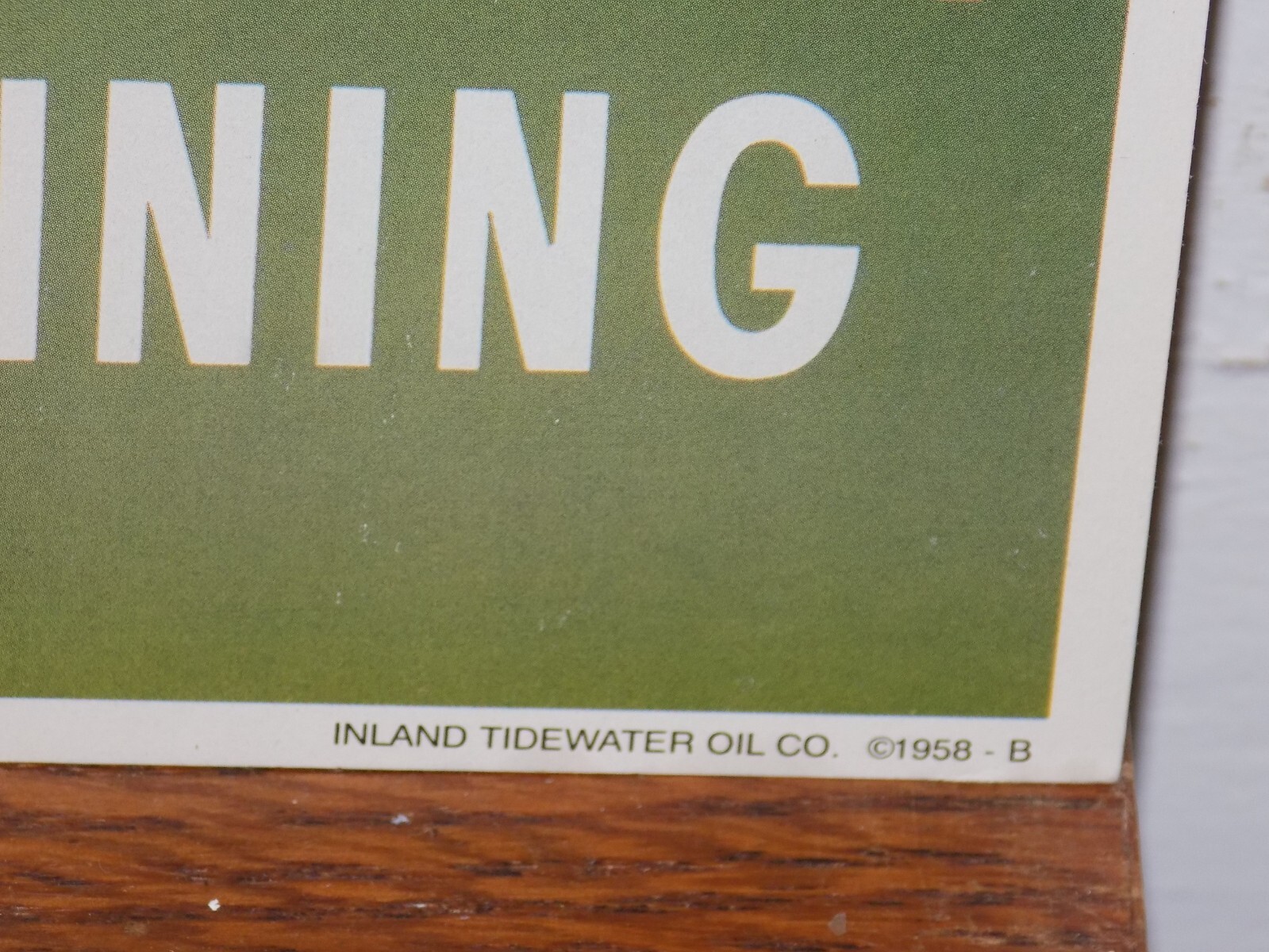 Vintage 1958 Veedol Motor Oil Cardboard Store Sign