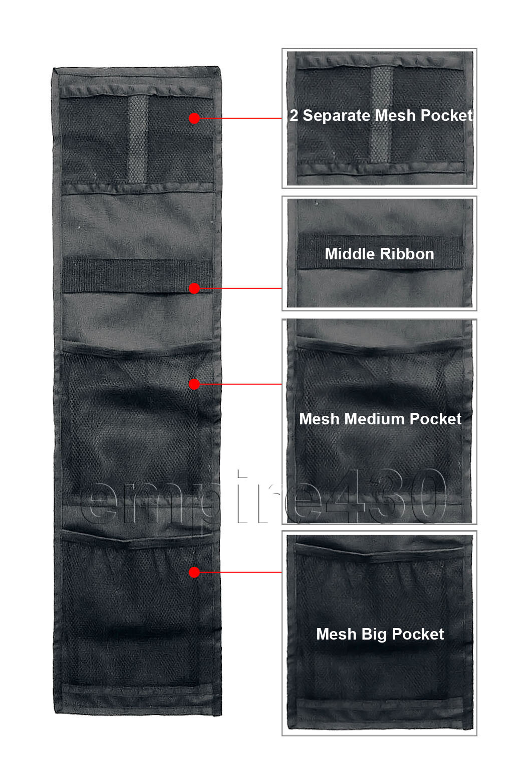 4 Pockets Gun Safe Door Panel Organizer Pistol Firearm Kit Space Saver Accessory