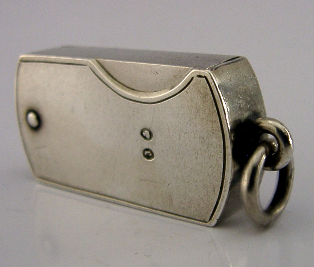 RARE ENGLISH 1879 STERLING SILVER VICTORIAN VESTA CASE ANTIQUE