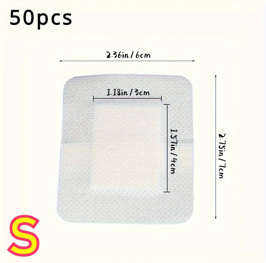 50pcs Large Medical Adhesive Wound Dressings 6×7cm Hypoallergenic Bandages - NEW