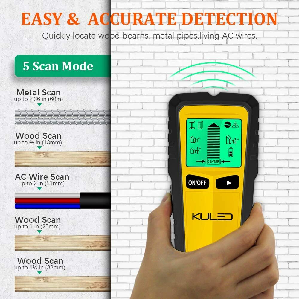 Stud Finder, 5 in 1 Multi-Function Wall Stud Sensor Detector with LCD Display
