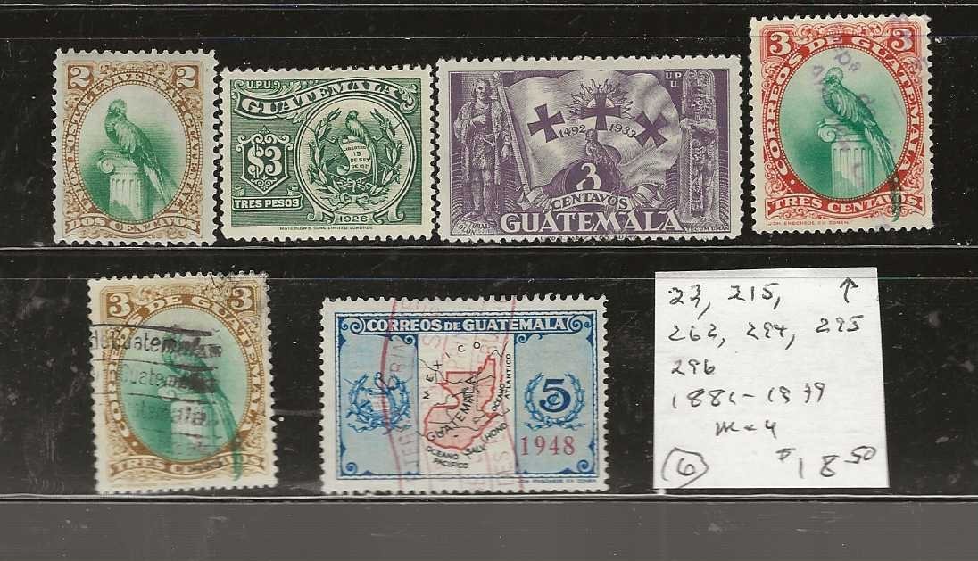 GUATEMALA Classics...Sc #22, 215 & 294-296...M & U...1881/1939...SCV $18.50