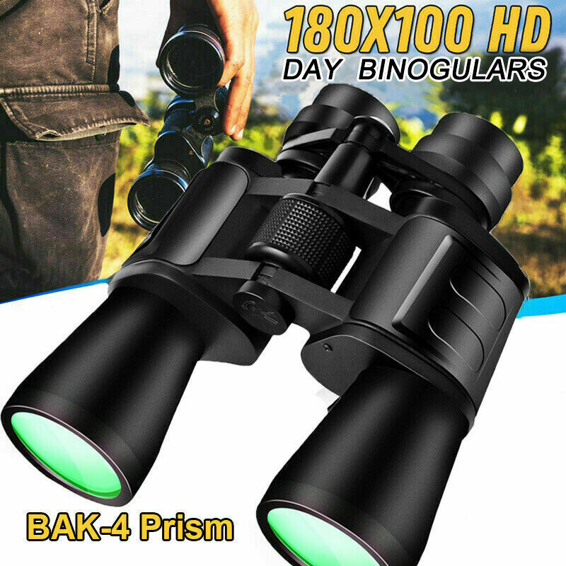 180x100 High Power Military Binoculars Day/Night Vision Waterproof Hunting +Case