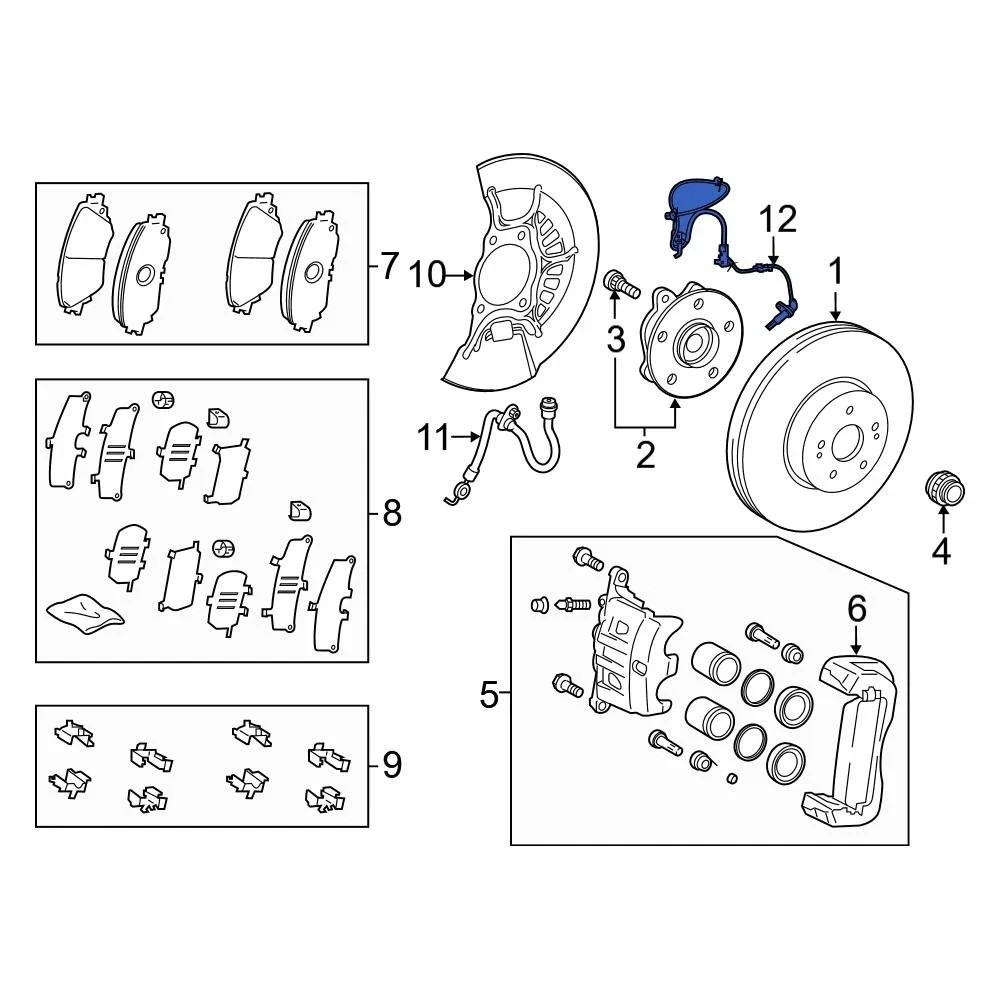 2020-2024 Toyota Highlander Front Driver Side Left ABS Wheel Speed Sensor