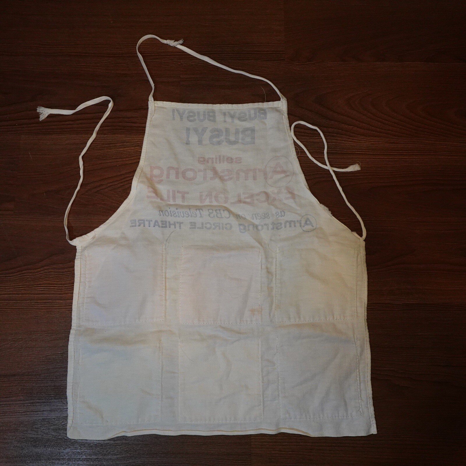 Vintage 50/60s Selvedge Salesman Apron Advertising Armstrong Excelon Tiles