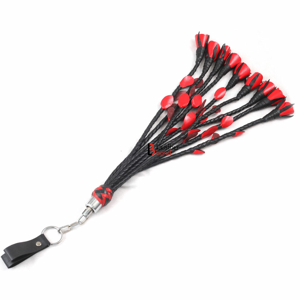 Real Cowhide Leather Finger Flogger Cat 0 Nine Falls Black Thuddy Rose Flog whip