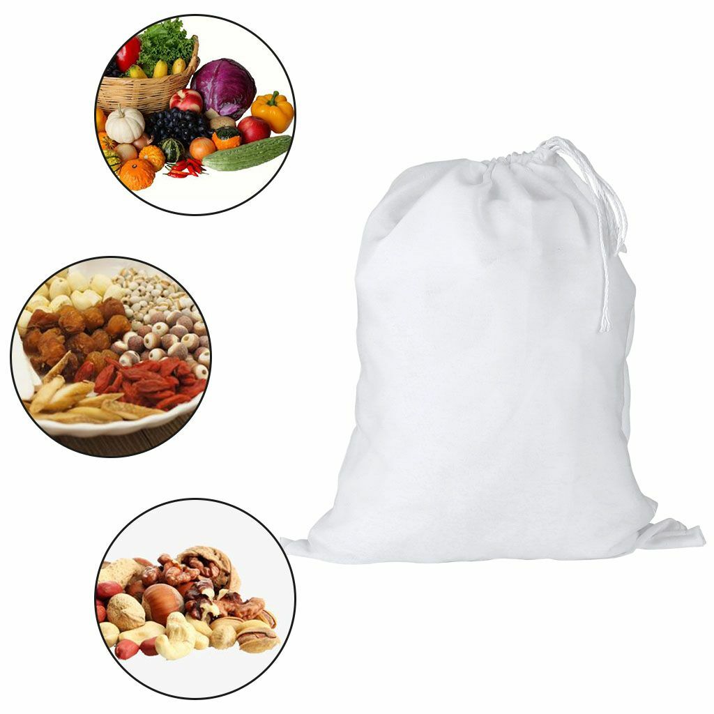 6Pcs Organic Nut Milk Bag Reusable Food Strainer Brew Coffee Cheese Cotton Cloth