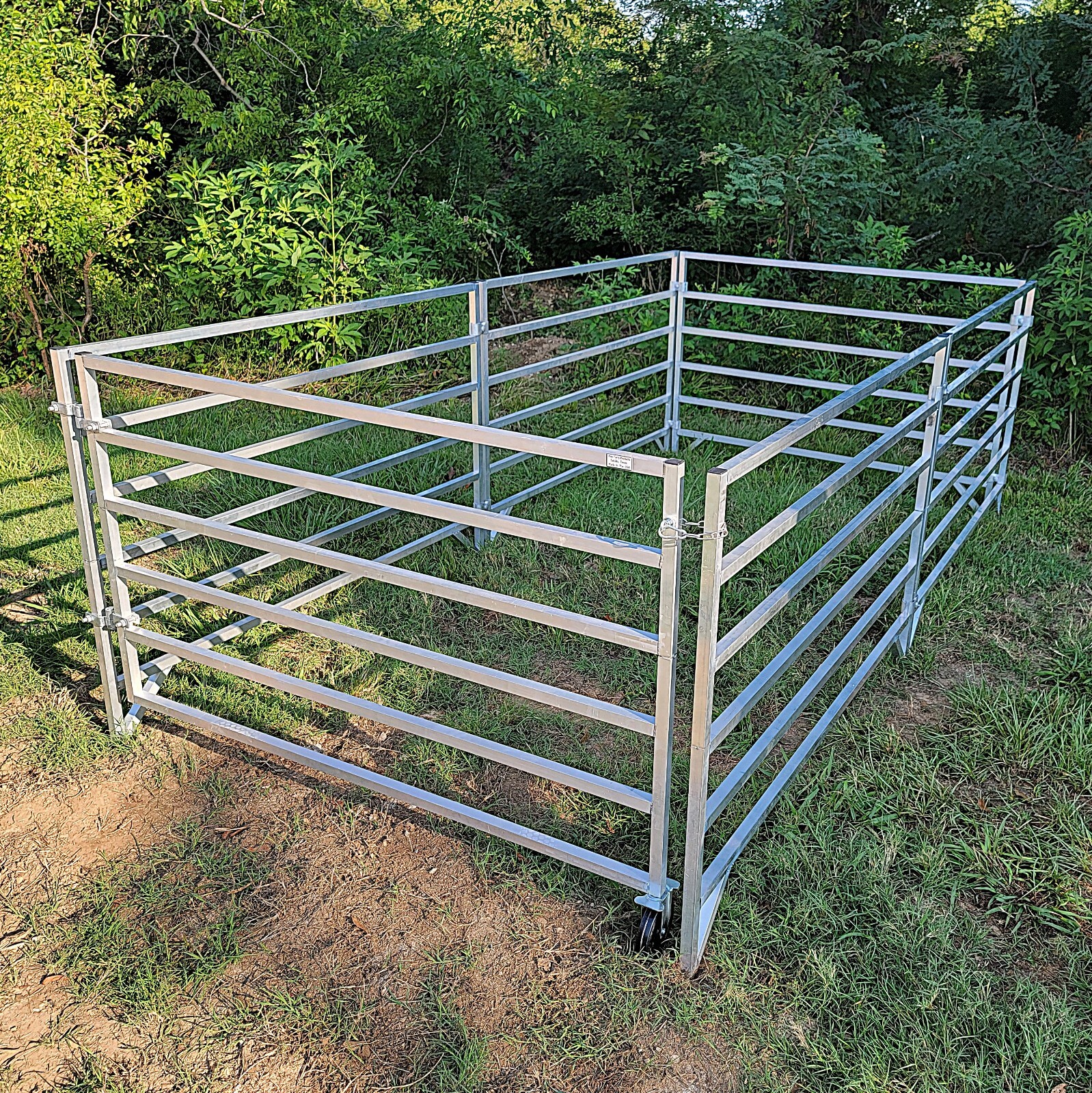 ALUMINUM 5 FT X 10 FT 6 RAIL 40" TALL SHEEP & GOAT STALL KIT PANEL PEN CORRAL