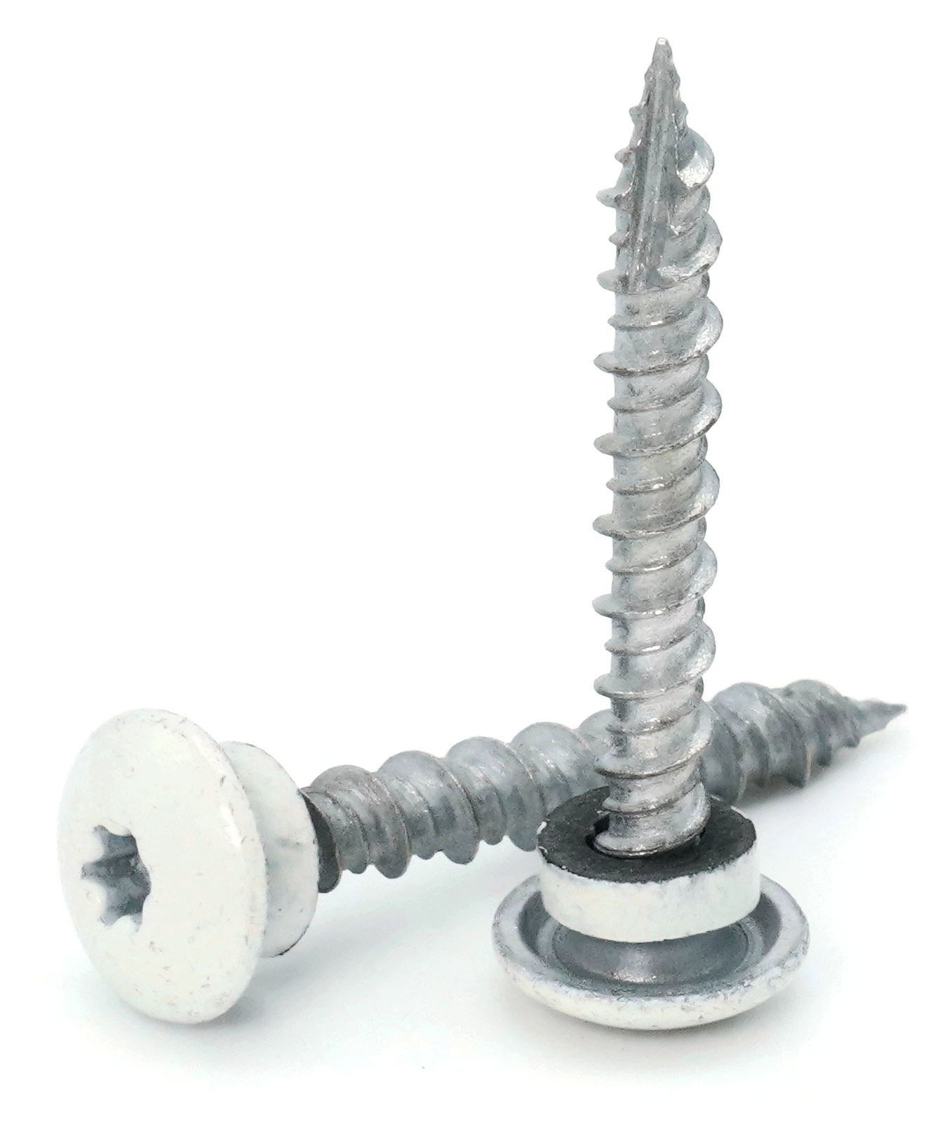 #10 Torx Low Profile Roofing Screws Mechanical Galvanized | White Finish