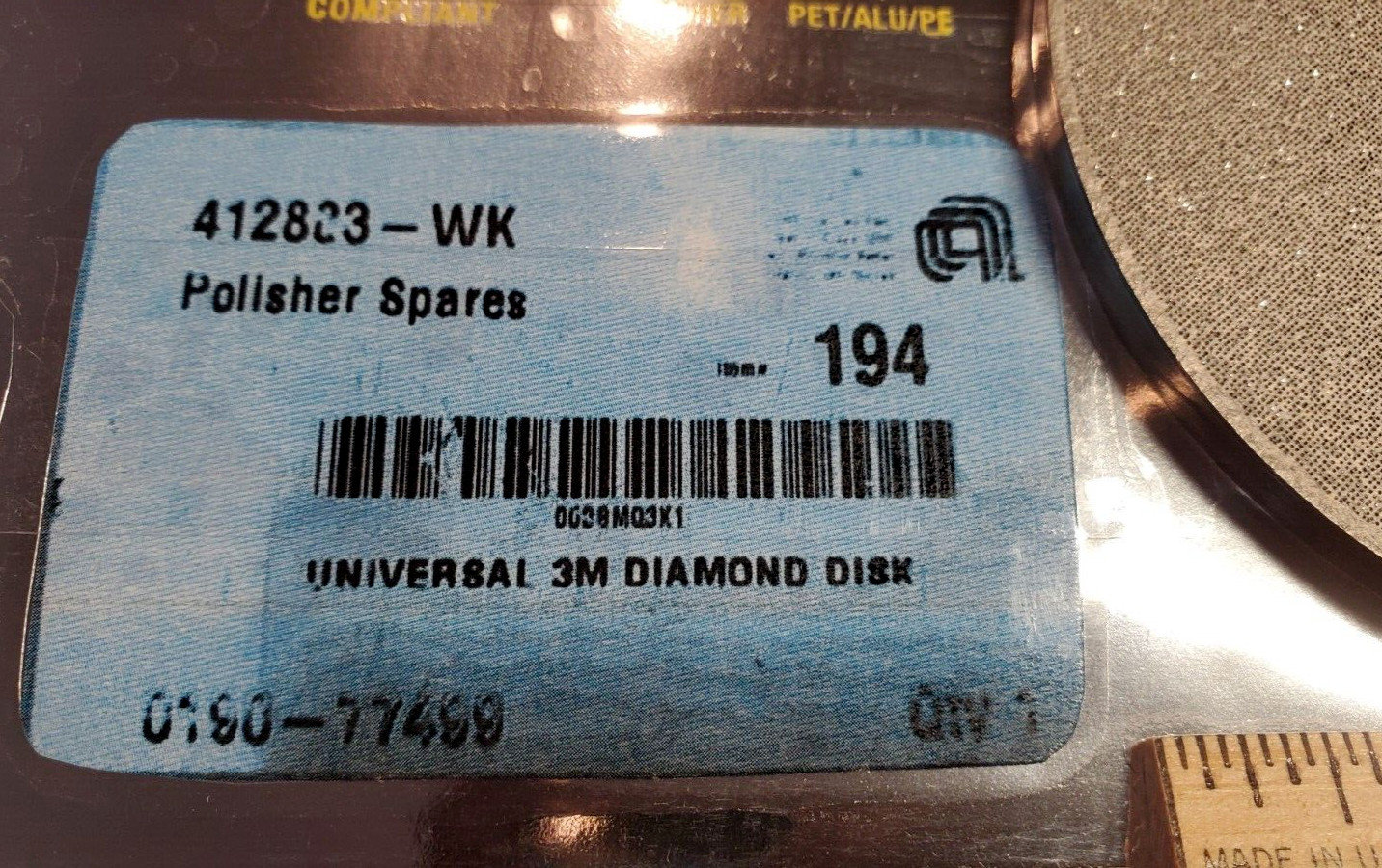 4" AMAT Applied Materials UNIVERSAL 3M DIAMOND DISK Pad 0190-77499 Polisher