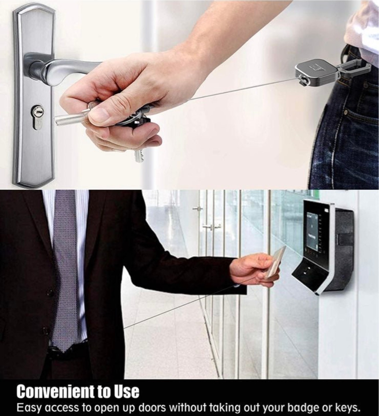 Heavy Duty Self Retractable ID Badge Holder Key Reel