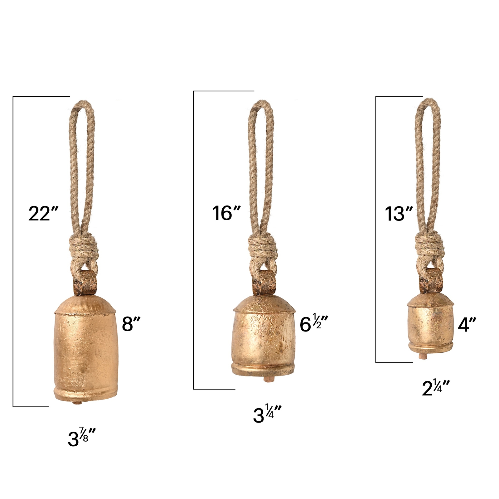 Incense Garden Set of 3 Hanging Harmony Bells Garden Rustic Relaxing Tranquil