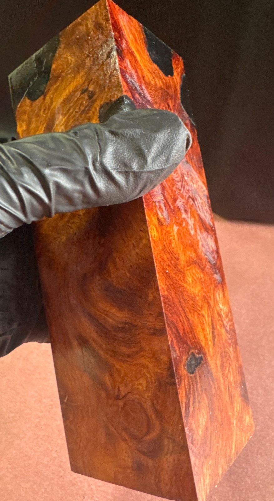 STABILIZED HYBRID AFZELIA BURL,KNIFE SCALE TOOL HANDLE,PENBLANKS,WOOD CARVING