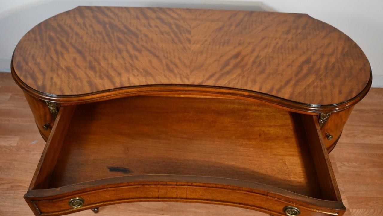 1920s SET of Antique French Satinwood Vanity Makeup table / Chair and Mirror