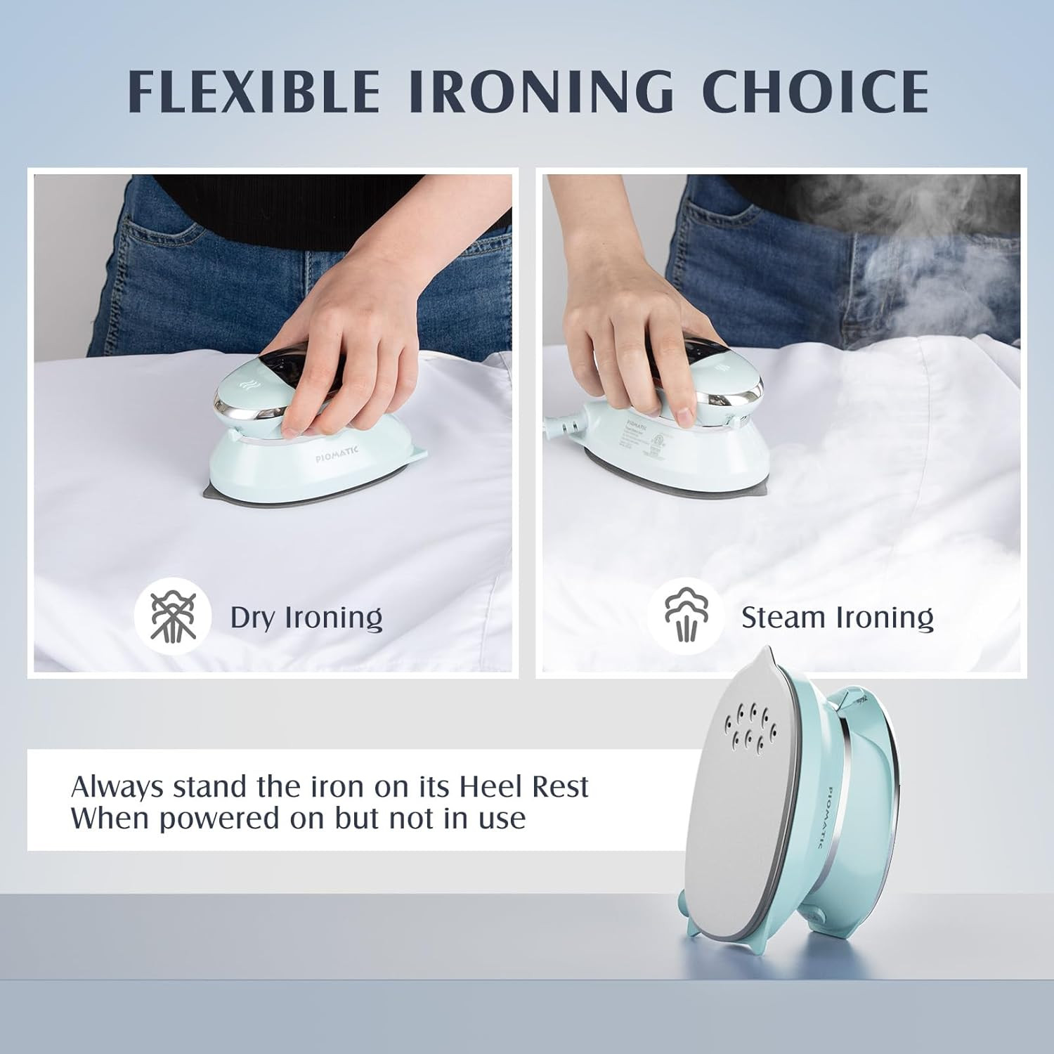 Travel Iron Mini with Steam for Clothes with Dual Voltage, Portable Mini Ironing