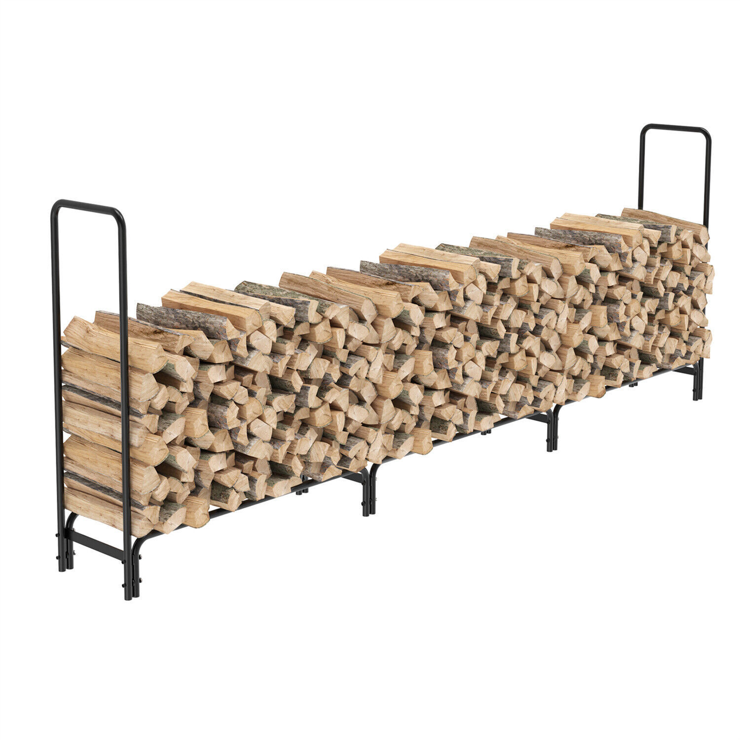 XXL Steel Firewood Rack Freestanding Fire Log Wood Large Holder Storage Solution