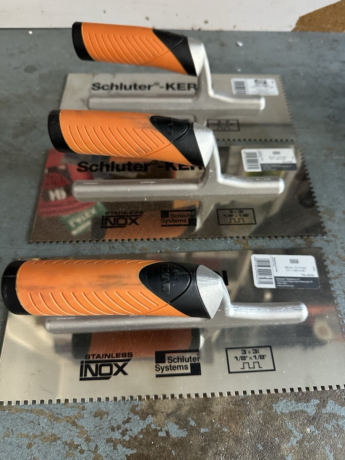 Schluter Floor Trowel (Square Notch)  -  1/8" X 1/8"