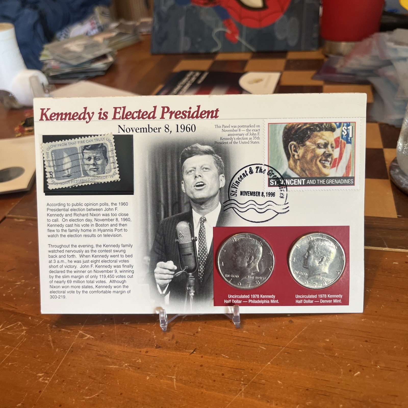 St. Vincent & The Grenadines JFK Coin And Stamp Sets (8 sets)