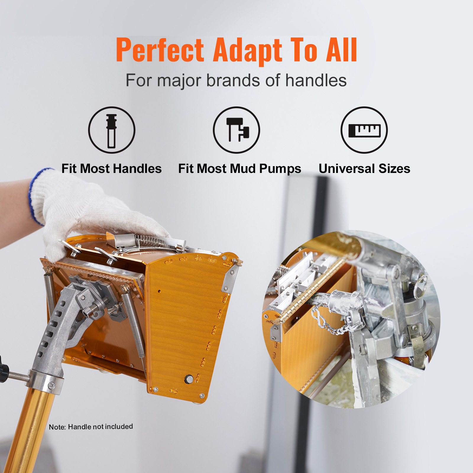 VEVOR Drywall Flat Box Finishing Mud Box 10'' Wall Compound Putty 2 Bonus Blades