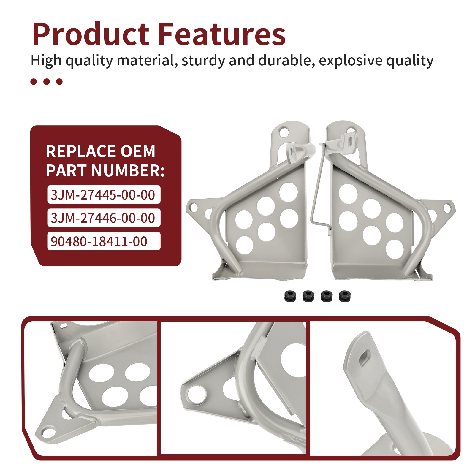 Left & Right Heel Guards Footrest For Yamaha Blaster 200 YFS200 1990-2006 Silver