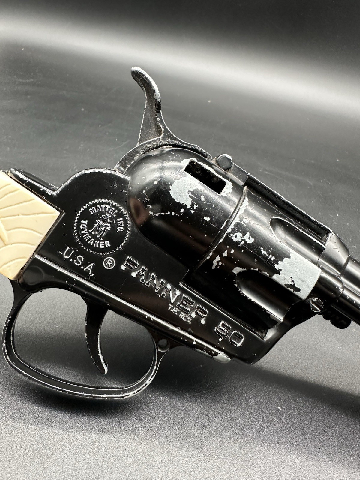 Vintage Mattel USA Fanner 50 Plastic Toy Cap Gun NEEDS REPAIR Pretend Play TOY