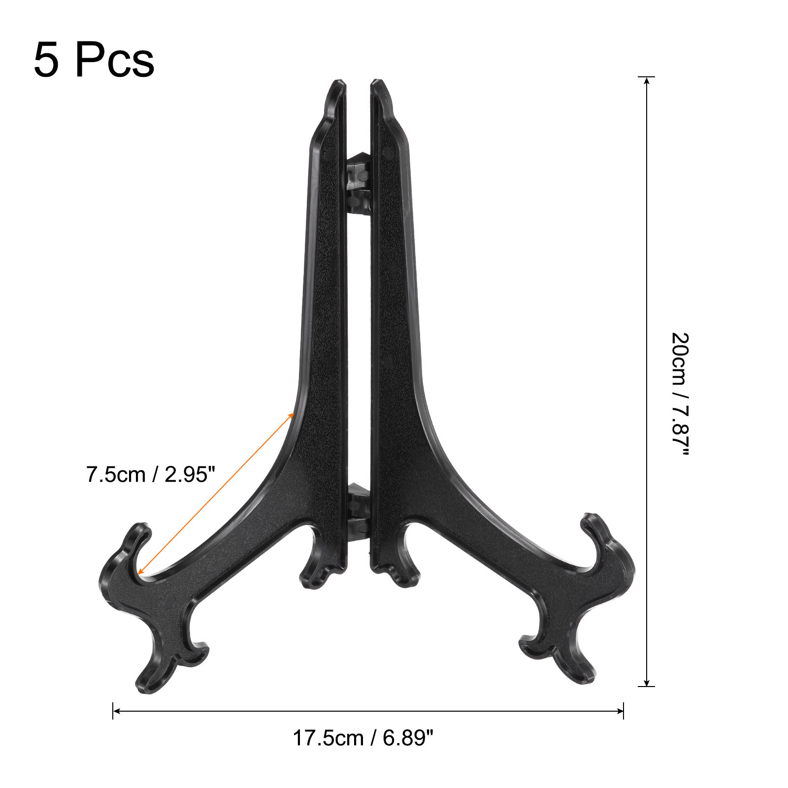 8" Acrylic Plate Stands for Display Stand Plate Holder Black 5Pack