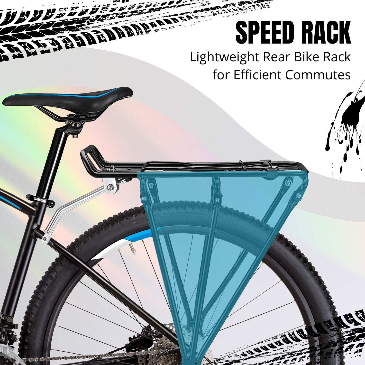 Bike Rear Rack Mount - Bicycle Back Seat Carrier Rack Aluminum for Road MTB Bike