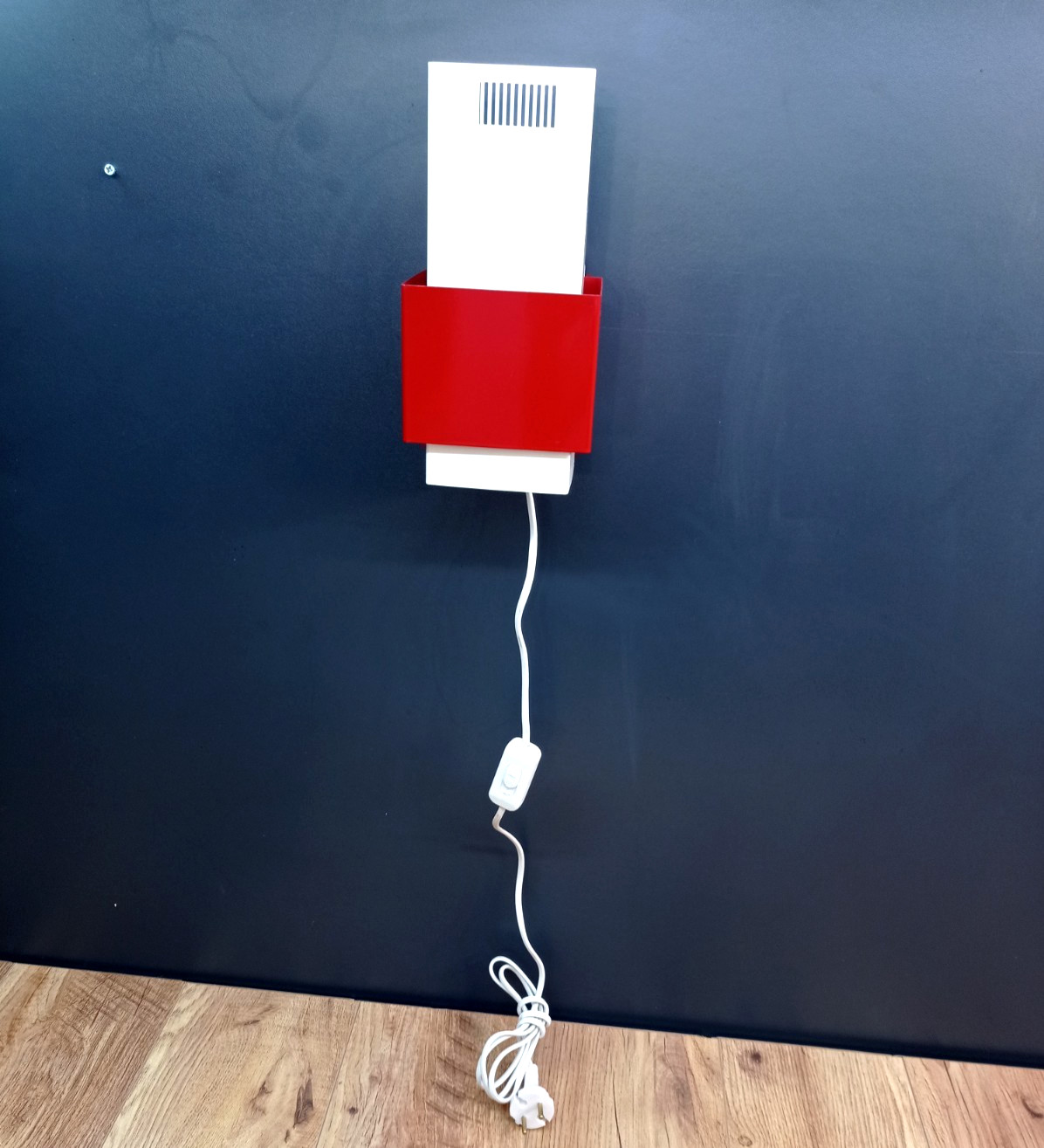 Vintage Soviet Futuristic Wall Light in USSR Space Age Style. Rare metal sconce