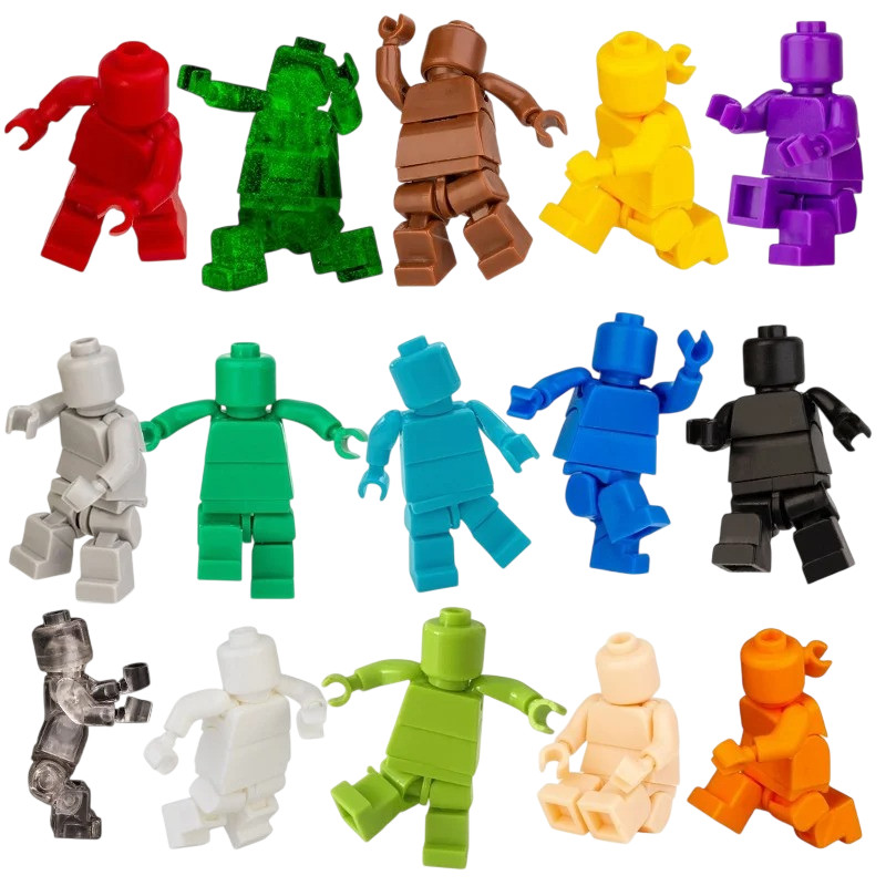 MOC LEGO Monochromatic Moveable Joints Custom Minifig - BUNDLE AND SAVE!