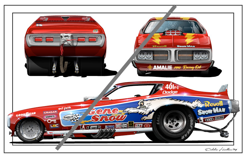 Gene Snow Charger Funny Car 28X18" Poster FC025