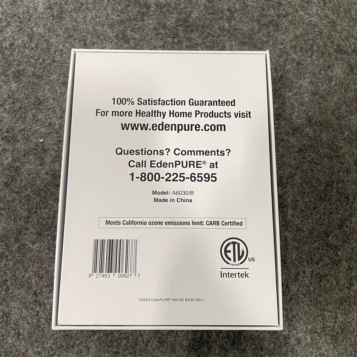 EDENPURE A6030/B Thunderstorm Oxileaf Plug In Air Purifier 110-120VAC 60Hz 5VDC