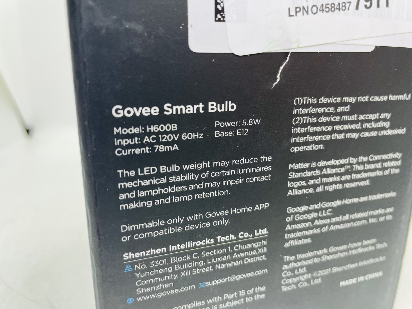 Govee H600B E12 Smart Bulbs 4 PACK - RGBWW Matter For Google Alexa Candelabra (j