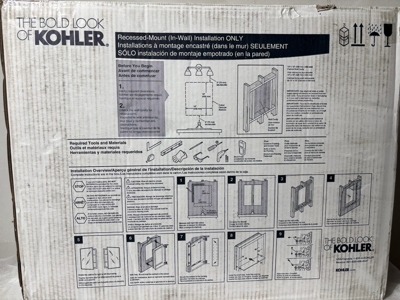 Kohler K-CB-CLR1620FS Bathroom Medicine Cabinet Frameless Aluminum Mirror