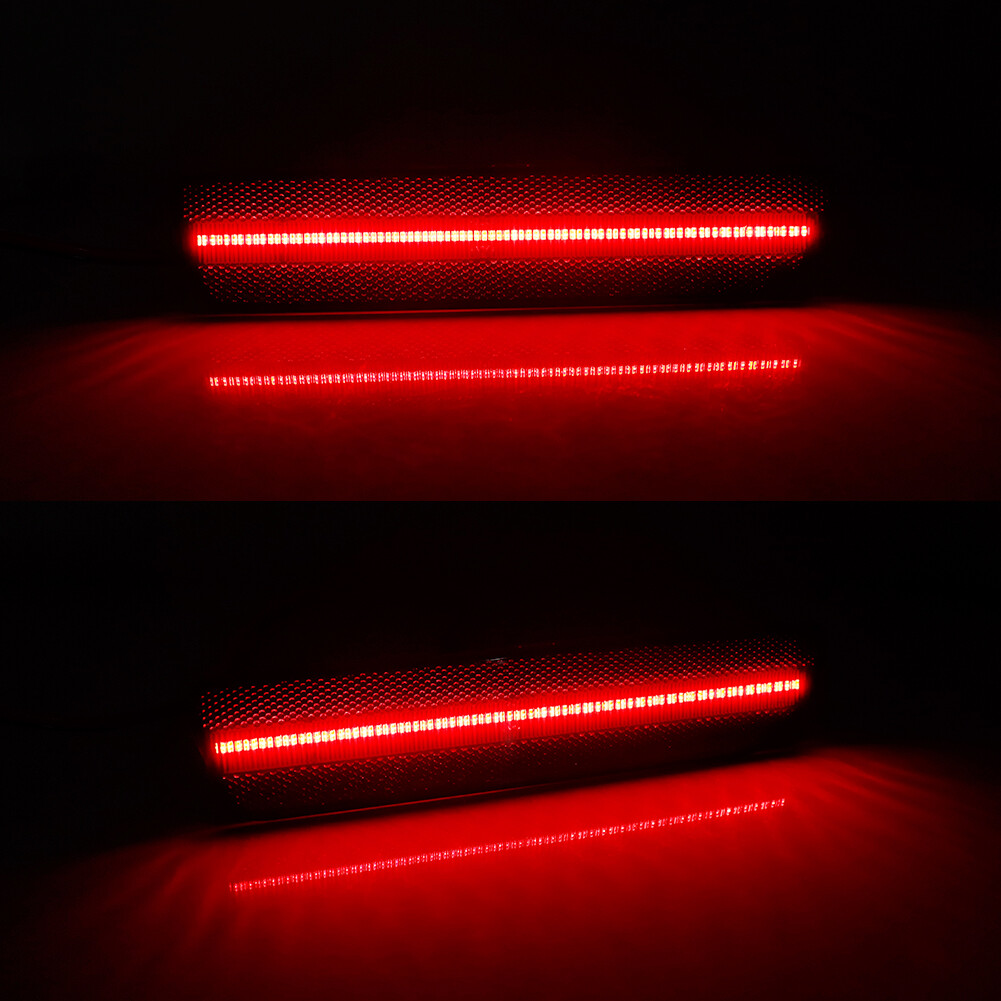 Smoked Rear Bumper Reflector Side Markers Red LED Light For 2005-09 Ford Mustang