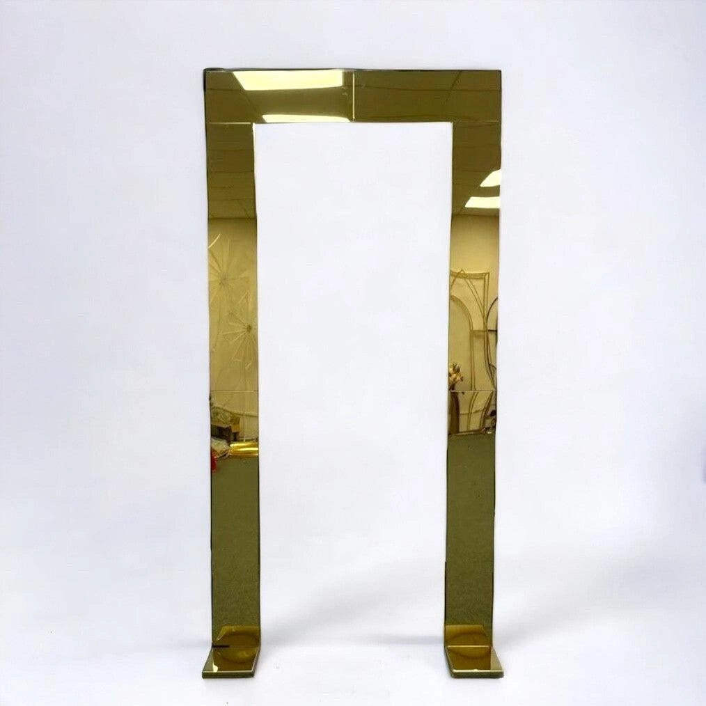 Shiny Gold Mirror Wedding Arch Backdrop Decoration Stands