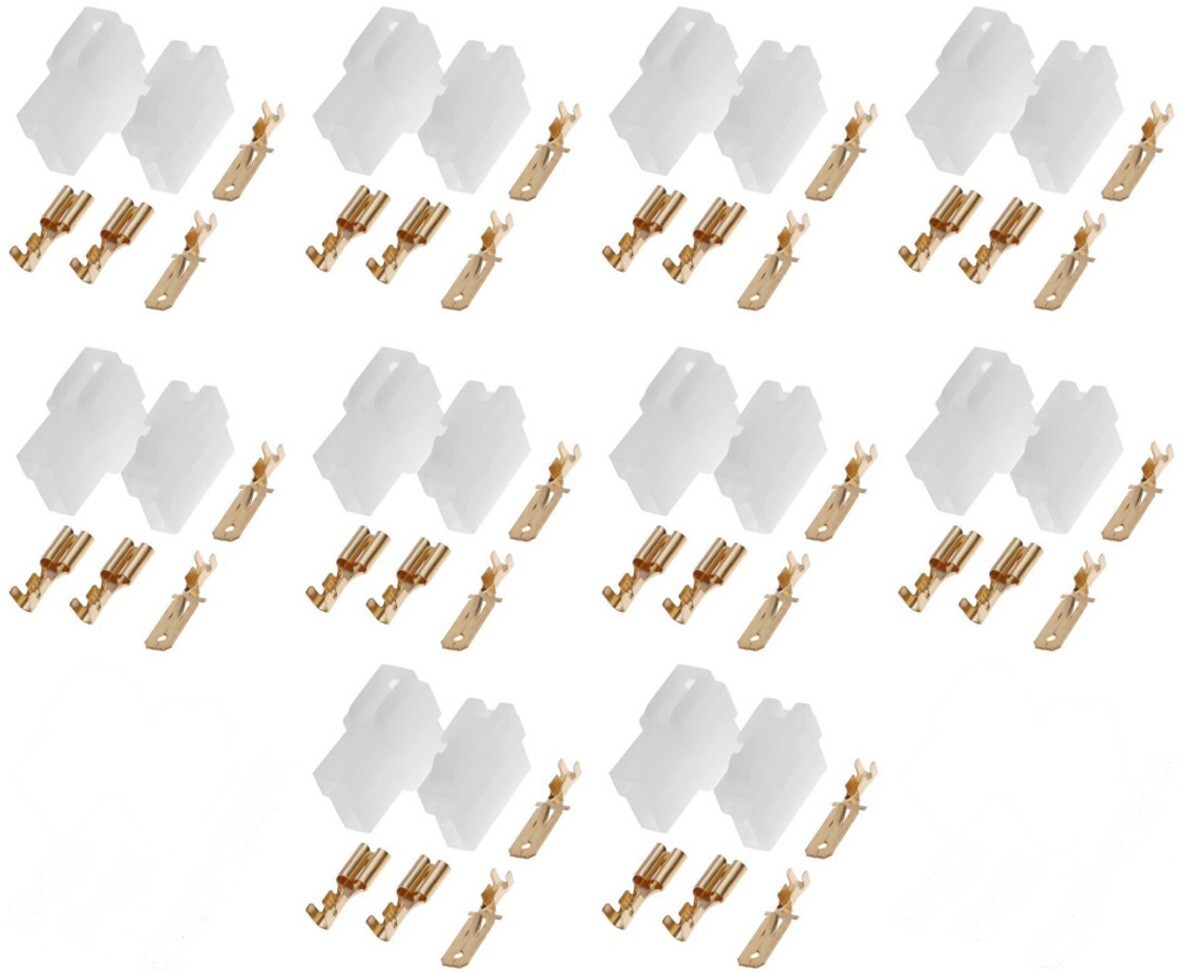 10 Sets T-Type 2 Pin Radio DC Power Connector for Yaesu - Etc Amateur Ham Radio