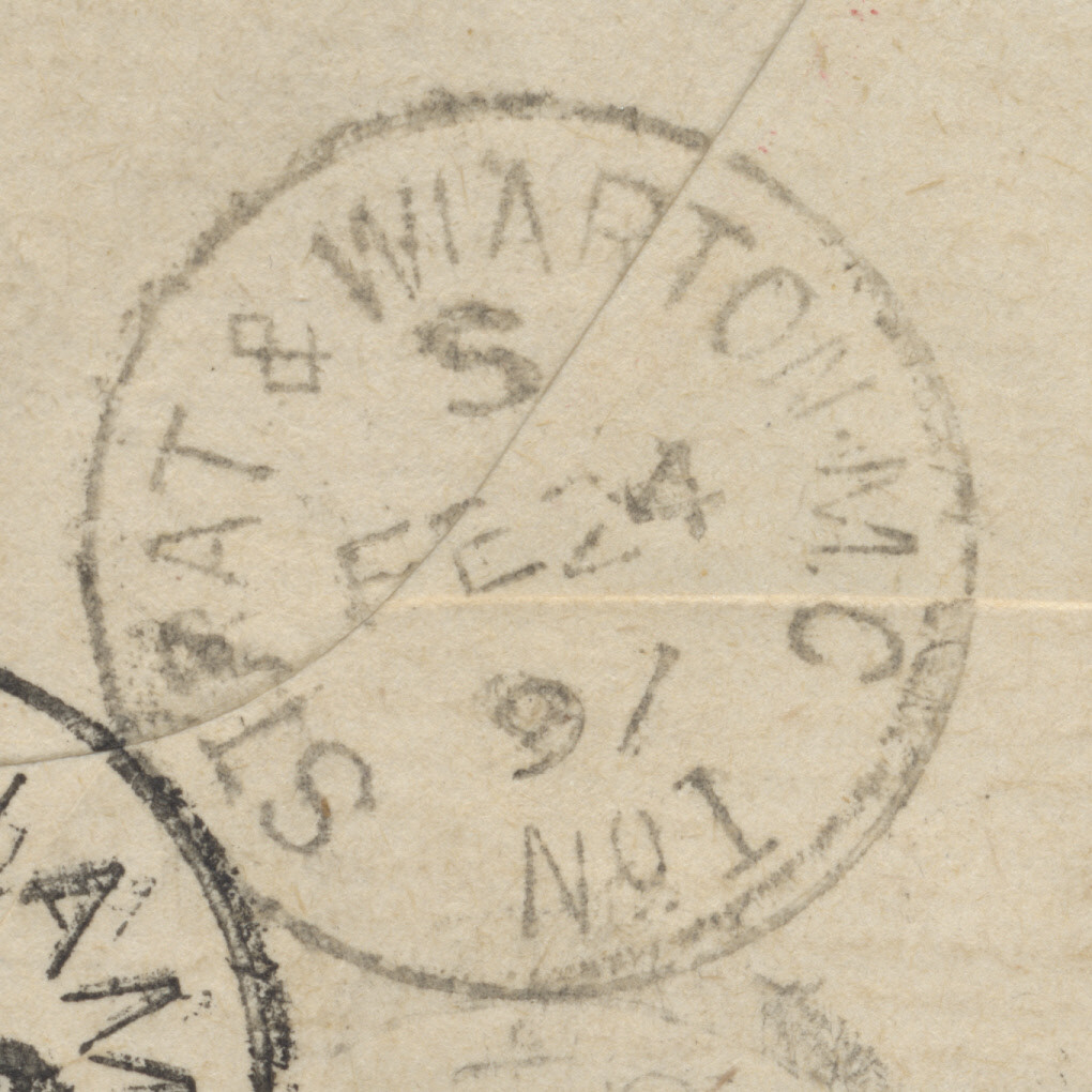 1897 Registered Cover Brunner ONT to Hamilton Georgetown Squared Circle 2 RPOs