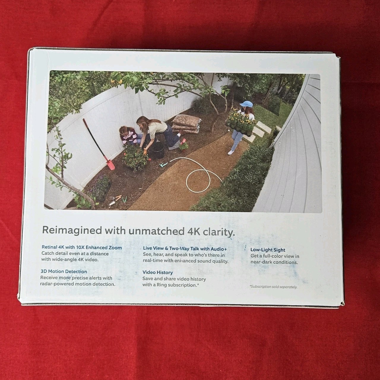 Ring Outdoor Cam Pro Retinal 4K Plug-in Camera 10x Zoom, White ,New+Sealed