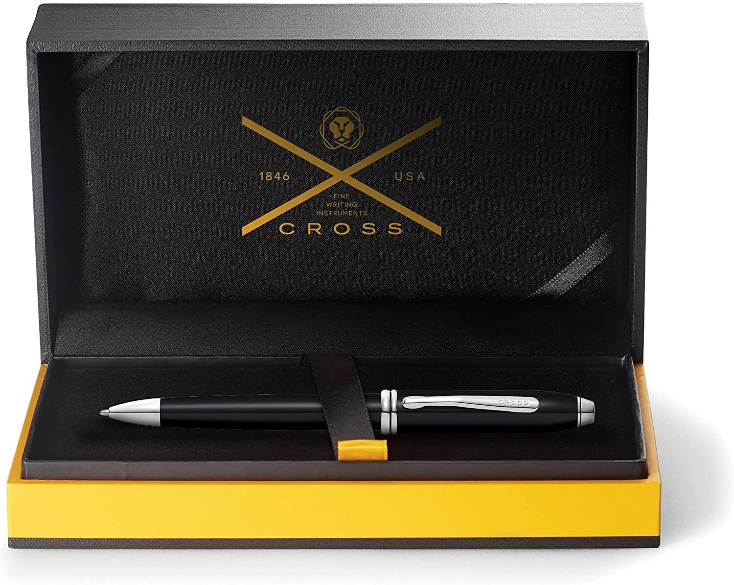 CROSS TOWNSEND BLACK BALL PEN WITH RHODIUM-PLATED APPOINTMENTS (AT0042-4)