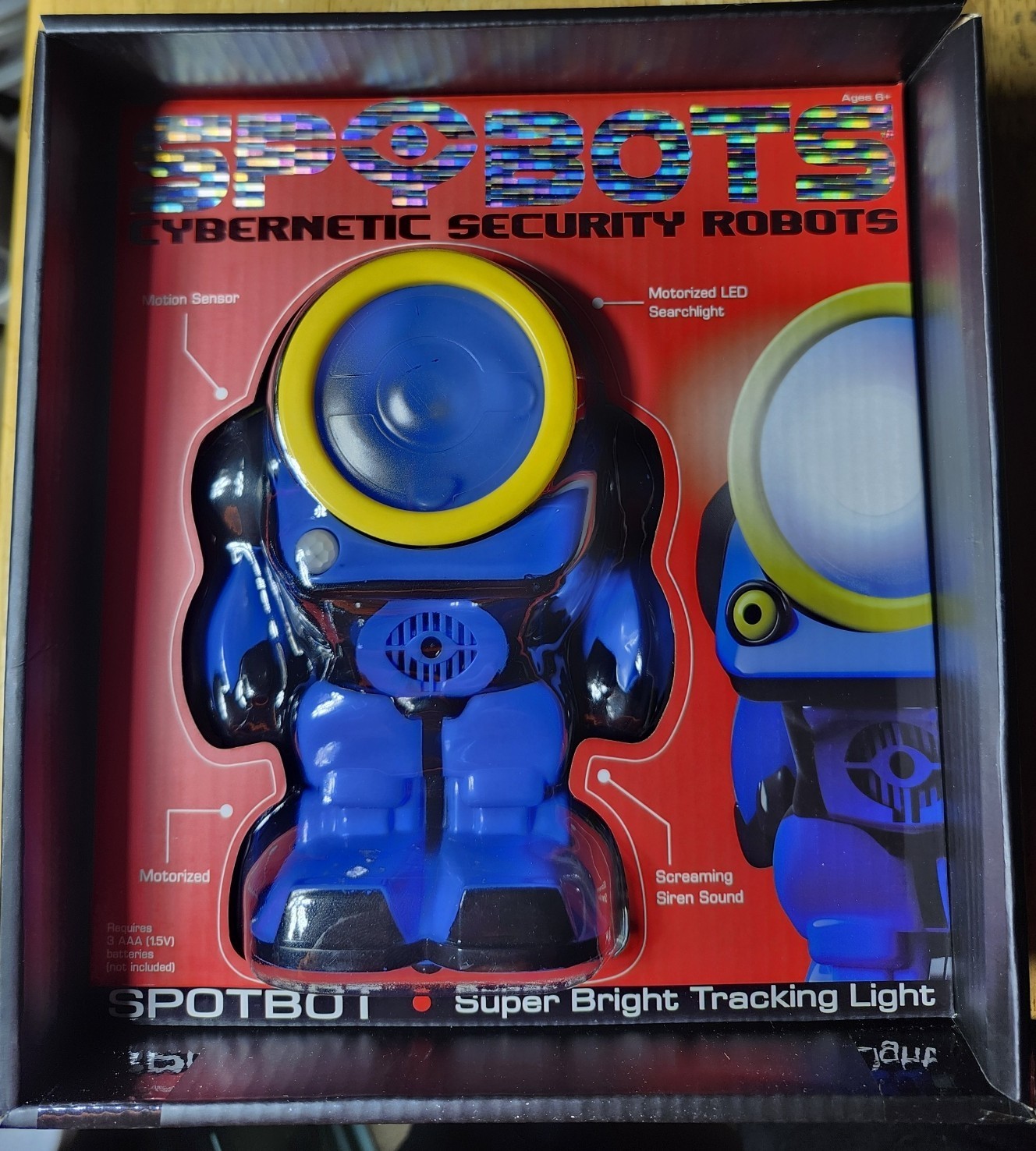 SpyBots : Blue Cybernetic Security Robot : SpotBot : Super Bright Tracking Light