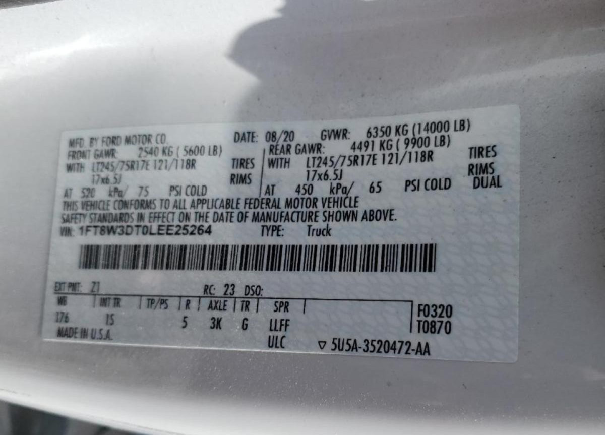 2019-2022 F250 F350 Super Duty Black Radio/Climate Control Panel LC3T-18E243-ANB