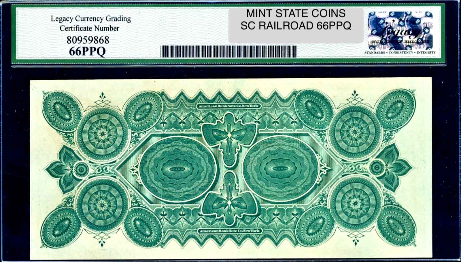 July 1, 1873 Charleston South Carolina Rail Road Company $1 Note LCG Gem 66PPQ