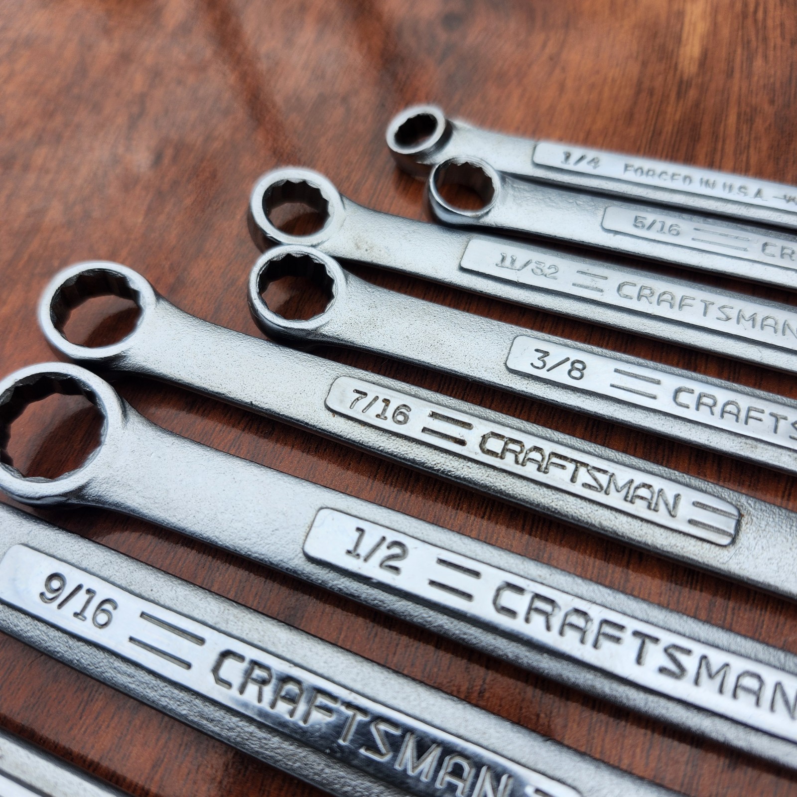 Craftsman SAE Combination Wrench Set USA 12 Pt 1/4" -1- 1/4" 17 Tools All VV Ser