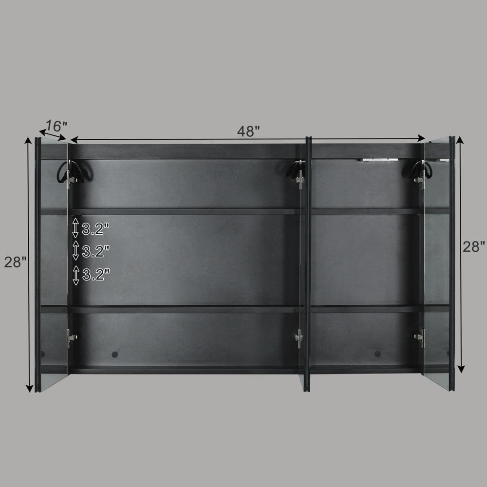 48 X 28Inch Led Lights Mirror Cabinet for Bathroom Wall Mounted Medicine Cabinet